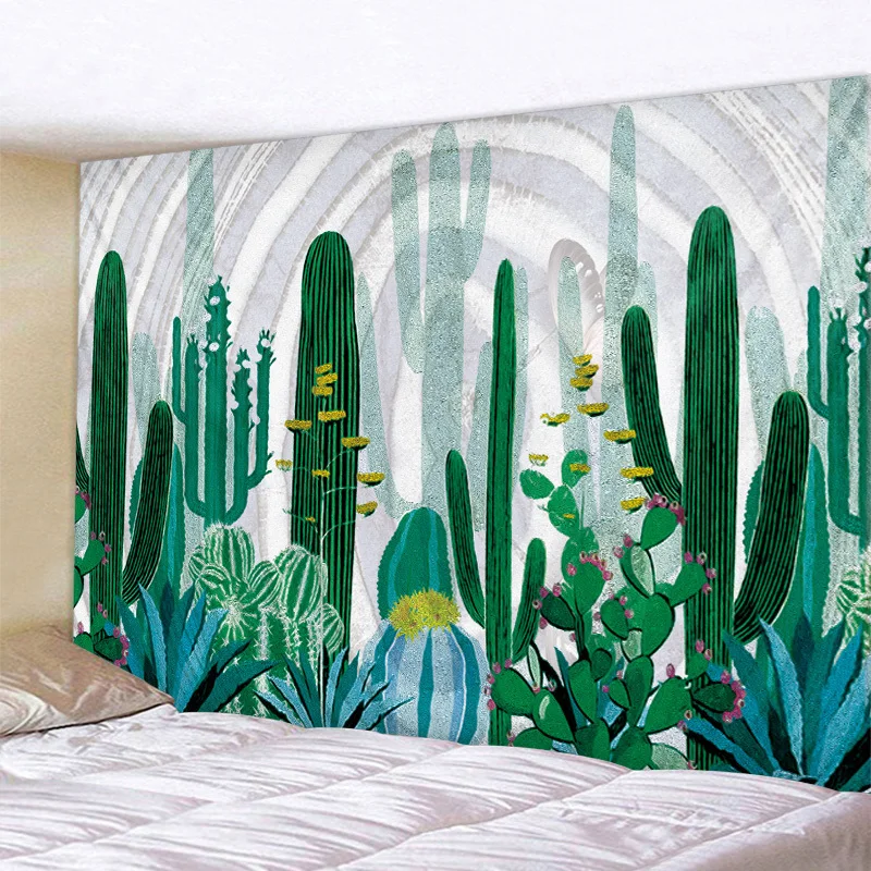 3 размера, гобелен с изображением мандалы, на стену, кактус, зеленый, суккуленты, 3D цветок, художественный ковер, одеяло, коврик для йоги, декоративный гобелен для дома