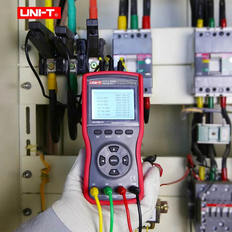 UNI-T UT267B цифровой Интеллектуальный трехфазный вольтаметр с зажимом, измерение фазовой последовательности, скорость обнаружения хранения данных