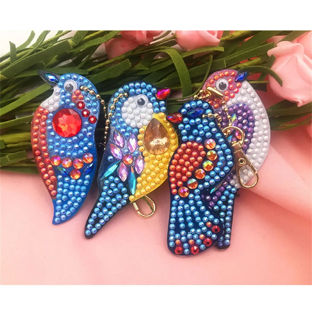 

Baby Toys KeyRing 4Pcs DIY Toy The Bird 5D Diamond Painting KeyRing Key Chain Pendant Gift Kids Developmental Educational Toys