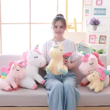 25 Cm 40 Cm 55 Cm Unicorn Plush Mainan Berwarna Merah Muda Terbang Kuda dengan Rainbow Wings Bayi Anak-anak Menenangkan Boneka hadiah Ulang Tahun untuk Gadis Kecil(China)