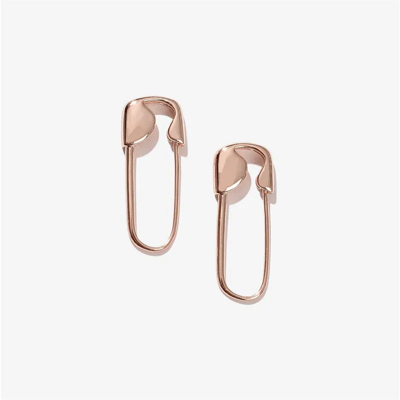 VG 6YM Gold U-shaped Stud Earrings Paper Clip Pin metal Gold Rose Color Earrings Jewelry Pinna Minimalist Jewelry Wholesale - Image 4