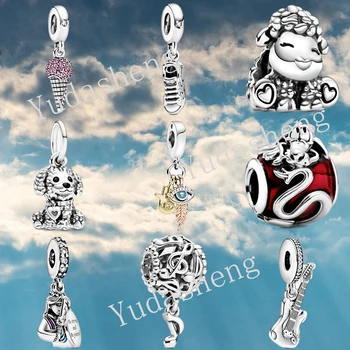 

Lucky Hand Eye Feather Note Guitar Ice Cream Cone Sneakers Sheep Poodle Pendant Fit Original Good Dangle Charm