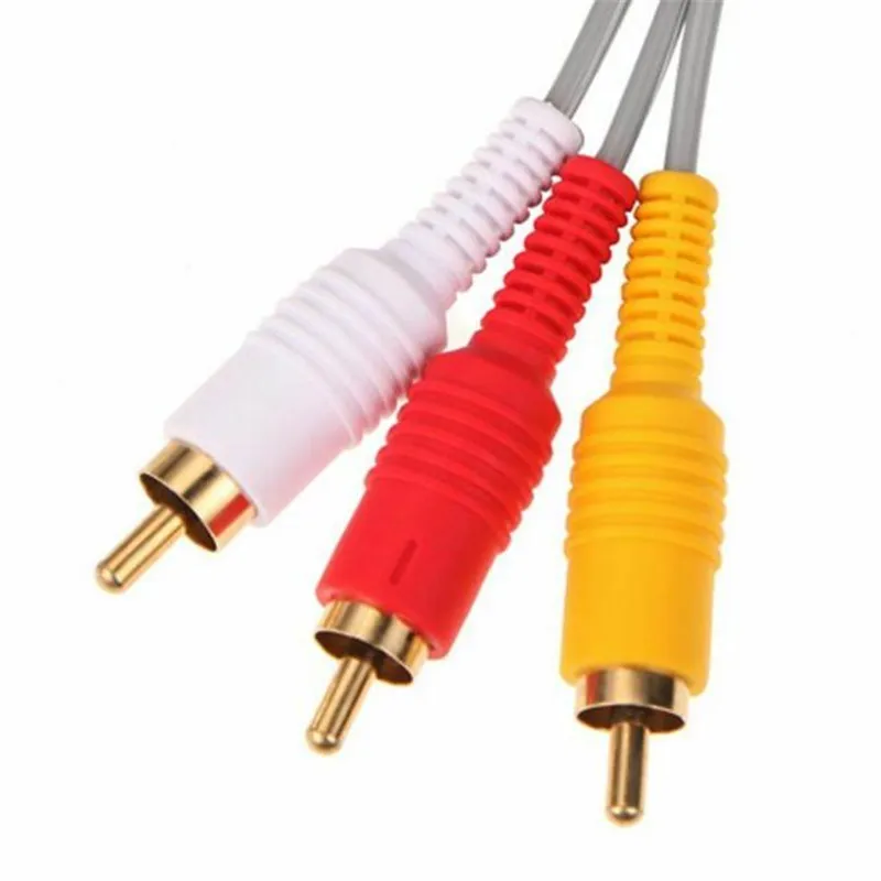 100 шт. 1,8 м Аудио Видео AV композитный 3 RCA кабель для резких видео для консоли nintendo wii