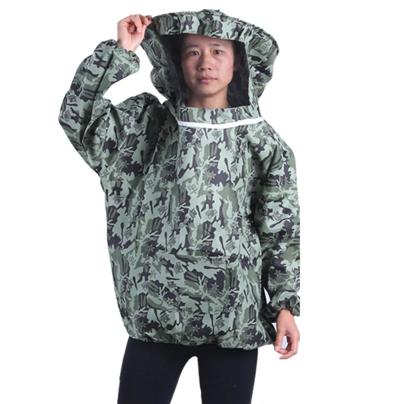Bee-proof clothing bee-protective jumpsuit full set of half-length breathable bee clothes thickened camouflage anti-peak | Дом и сад