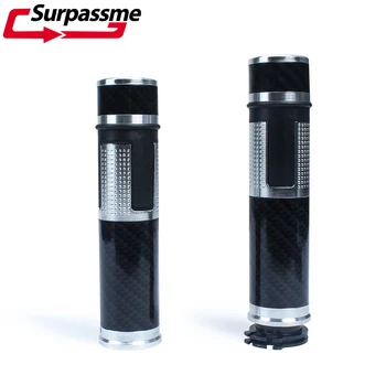 

For Kawasaki ER6N ER5 ZX12R KX 125 Universal Motorcycle 7/8" 22mm Handle Bar Grips CNC Carbon Fiber Motorbike Hand Grips