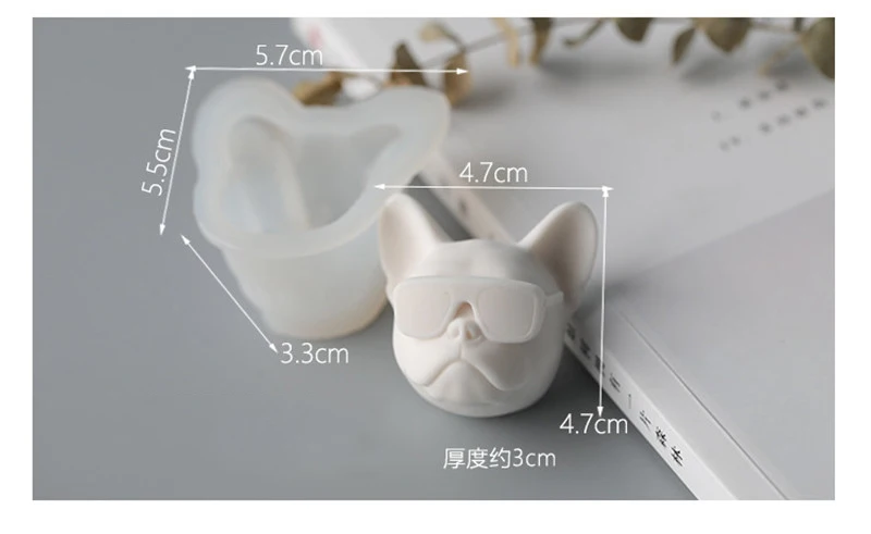 Silicone Mold Glasses Dog Plaster Aromatherapy Mold DIY Candle Soap Fondant Chocolate Baking Car Decoration Kitchen Tools A silicone mold,baking mold,soap molds