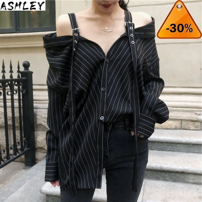 Punk Gothic Harajuku Off Shoulder Blouse Tops 2020
