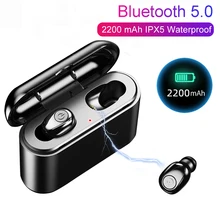 X8 TWS беспроводные Bluetooth наушники 5D стерео беспроводные наушники мини TWS наушники Спортивная гарнитура зарядное устройство 2200 мАч Внешний аккумулятор