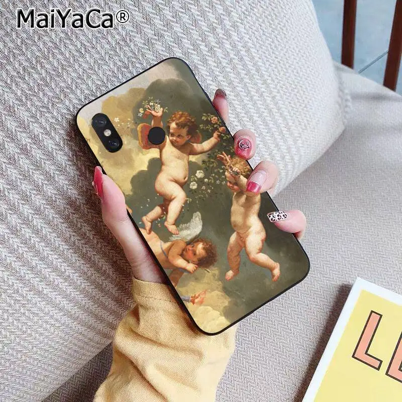 MaiYaCa милый Ренессанс ангелы детский черный мягкий чехол для телефона Xiaomi 8 9 se 5X Redmi 6pro 6A 4X7 5plus note 5 7 6pro - Цвет: A12