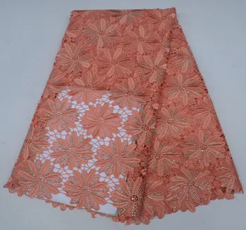 

African Lace Fabrics High Quality Embroidered Cord Lace For Wedding Party Dress African Guipure Lace Fabric