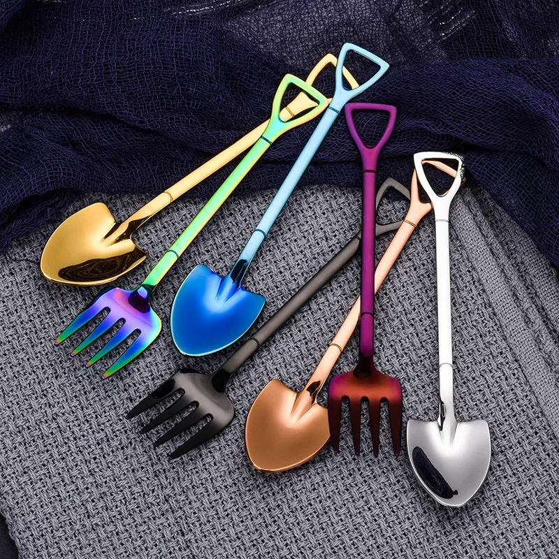 Fun Shovel Shape Multi-Color Steel Spoons 4 Fun Shovel Shape Multi-Color Steel Spoons 4