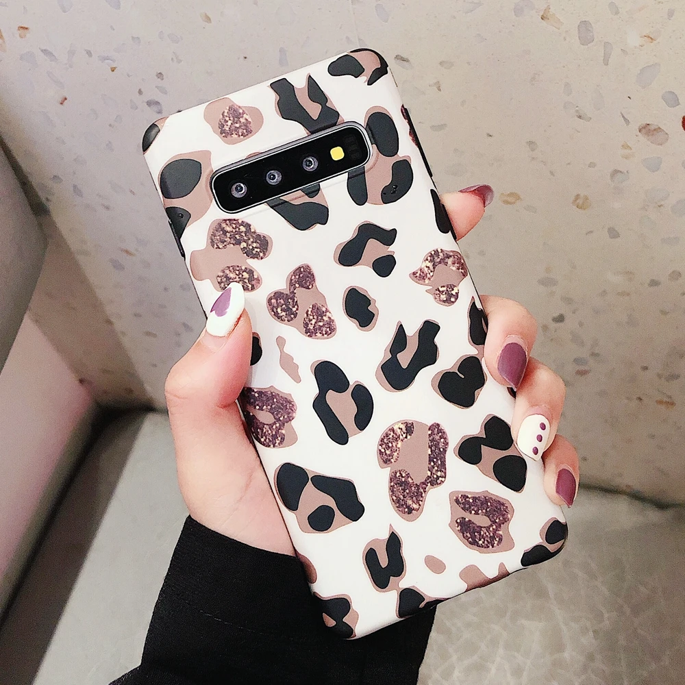 Simple leopard Soft Case For Samsung Galaxy S8 S9 plus Cover Note8 9 10 lite s10e S10 Plus Coque Capa Back | Мобильные телефоны и