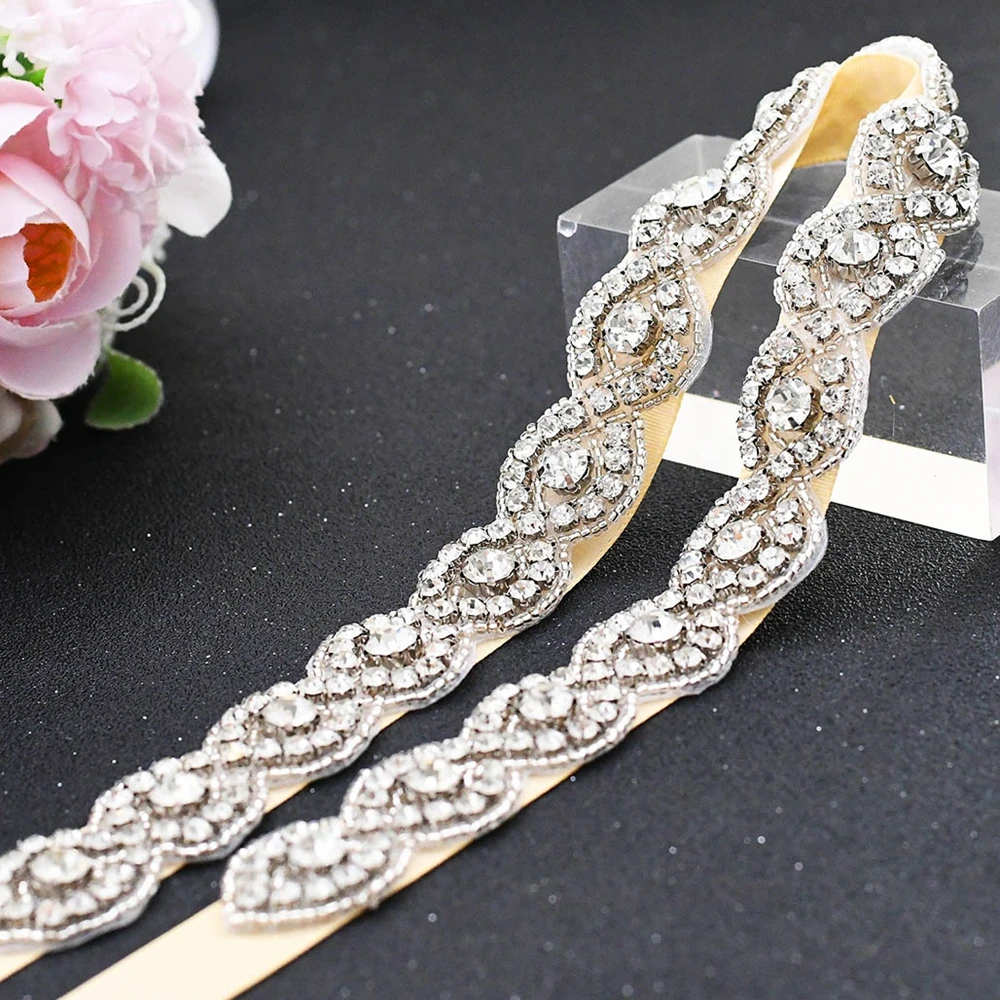 Sparkly Wedding Belts Rhinestone Prom Dress Belts for Bride Bridal