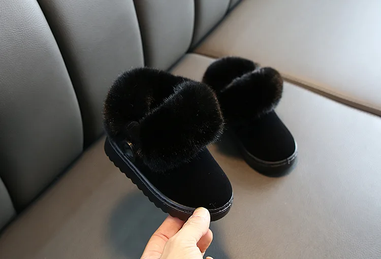 Winter Girls Snow Boots Infant Toddler Plush Boots Outdoor Warm Non-slip Baby Boots Soft Bottom Kids Cotton shoes