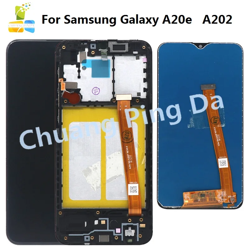 For Samsung Galaxy A20e A202 A202F A202DS Display Touch Screen Digitizer Assembly A202F/DS SAMSUNG LCD with frame | Мобильные