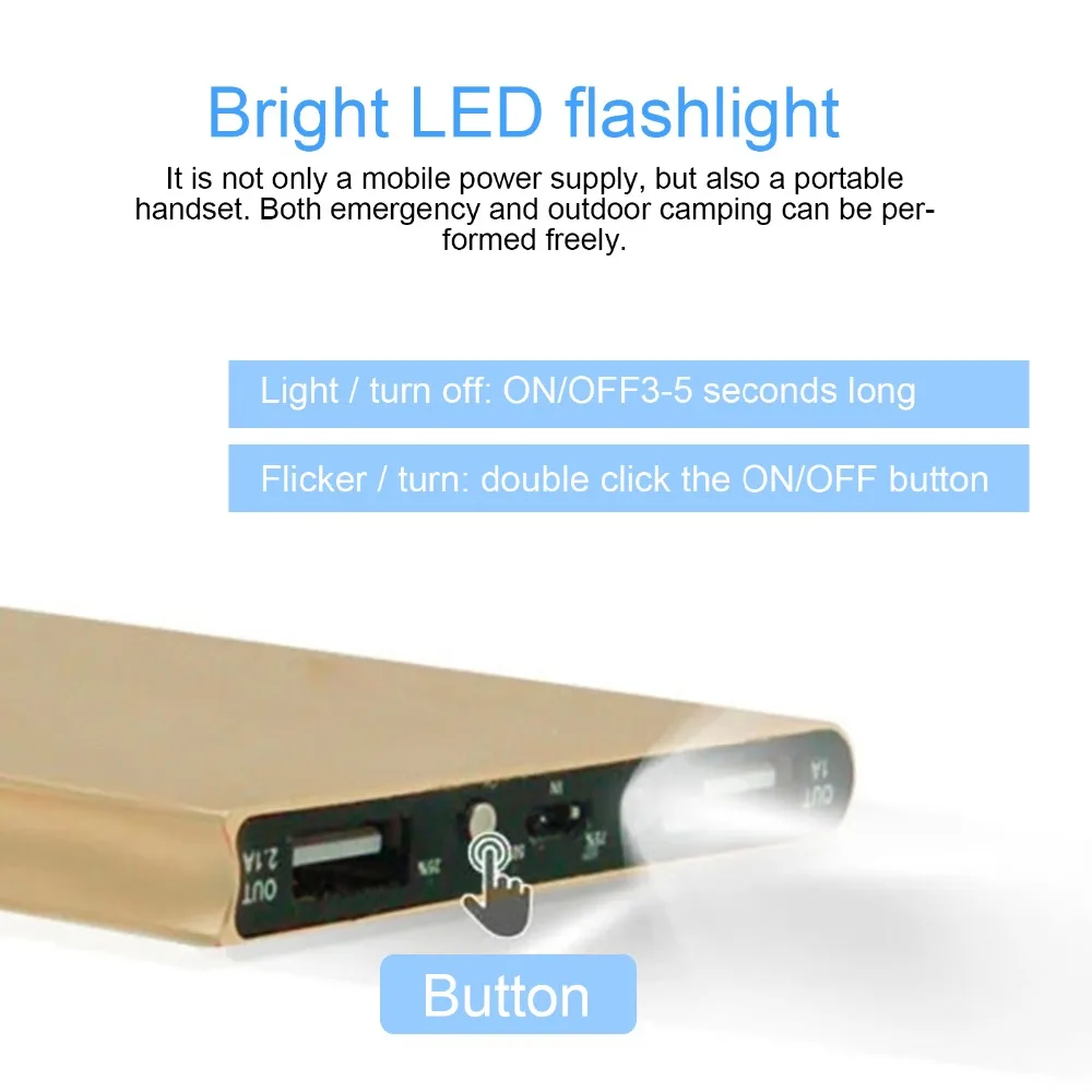 Power Bank 10000 mAh Bateria портативный мини USB power Bank легкий 5 V 1A/2.1A двойной USB аккумулятор зарядное устройство резервного питания для телефона