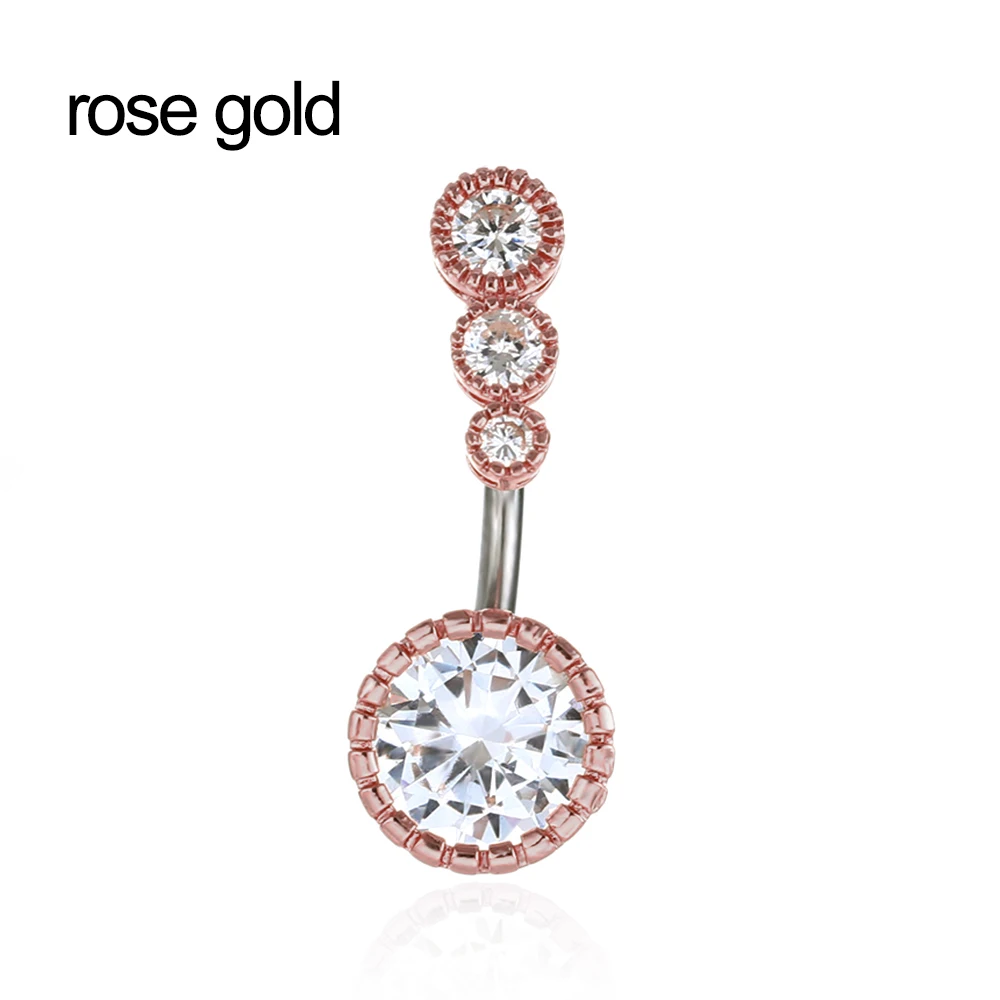 1pc rose gold 7 шт./компл. ночного неба Женская Мода живота пупка Кольца пирсинг со штангой Ombligo вечерние ювелирное изделие для тела, подарки для девочек - Окраска металла: 1pc rose gold