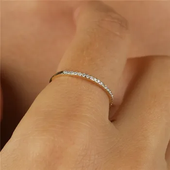 

Cute Female Small Crystal Stone Ring 100% Real 925 Sterling Silver Finger Ring Boho Promise Love Engagement Rings For Women