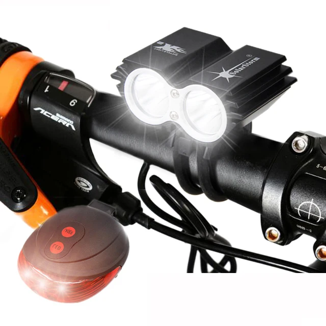 US $15.40 Waterproof Front Bike Light 2*T6 LED Bicycle Lamp 4 Modes MTB Road Cycling Headlight Bike Accessori