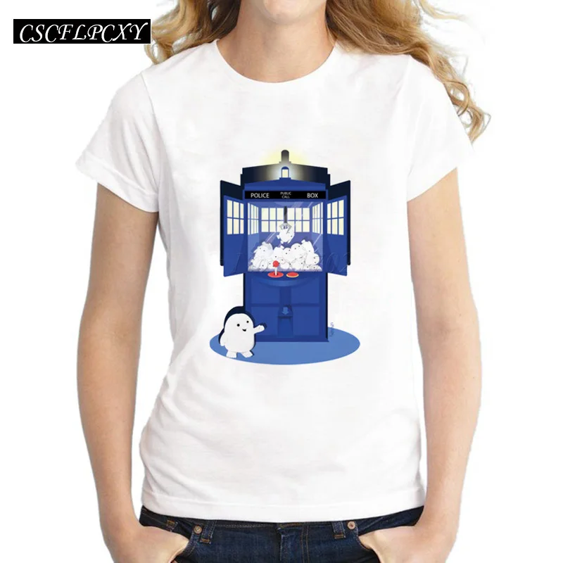 Новинка 2017 модная женская футболка с принтом DR who из мультфильма Доктор Кто