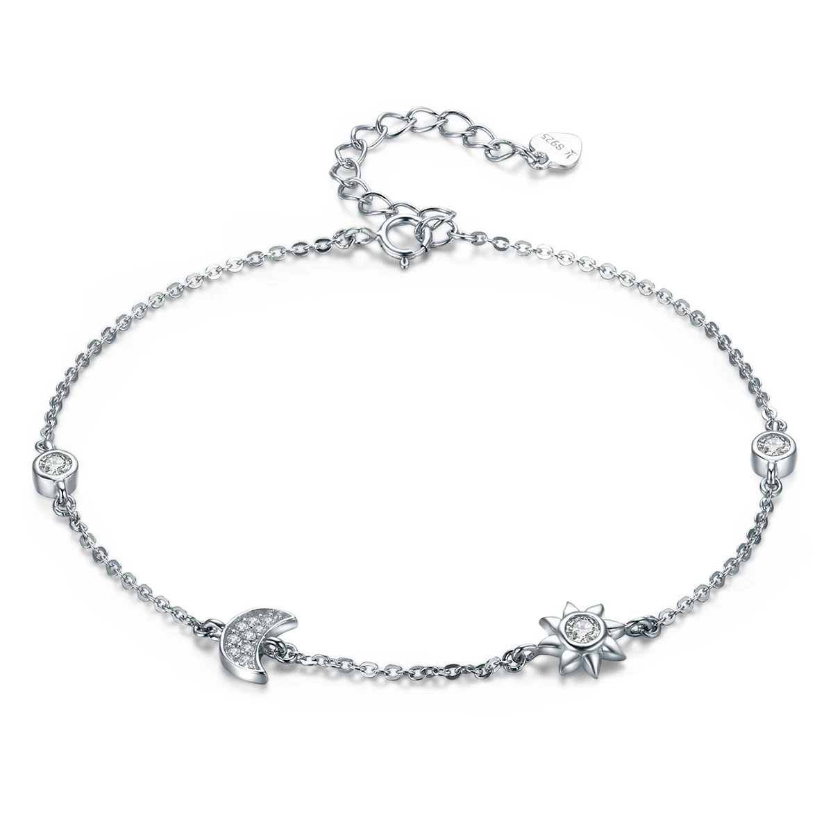

SPC5 (With Box) 100% 925 Sterling Silver Trendy Dream Catcher Chain Link Bracelets for Women Green CZ Vintage DZ