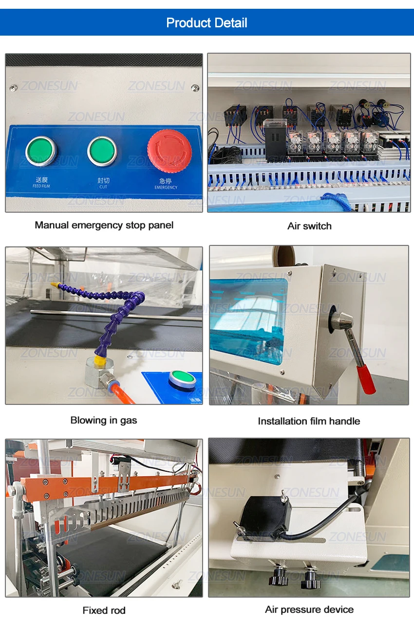 ZONESUN ZS450F герметизация автоматическая машина для резки термоусадочной пленки обертывания косметики книга еда напиток программного