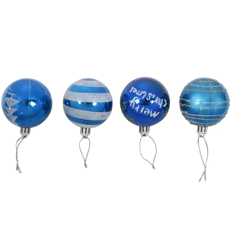 

24PCs Christmas 6cm Plastic Christmas Tree Decoration Ball(Blue)