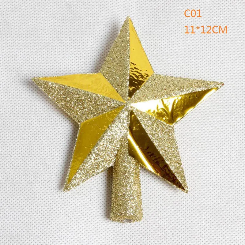 9/14/18cm Glitter Star Treetop Christmas Tree Decoration Home Garden Xmas Tree Toppers Accessories Christmas Ornaments Supplies - Цвет: Tree Top 4