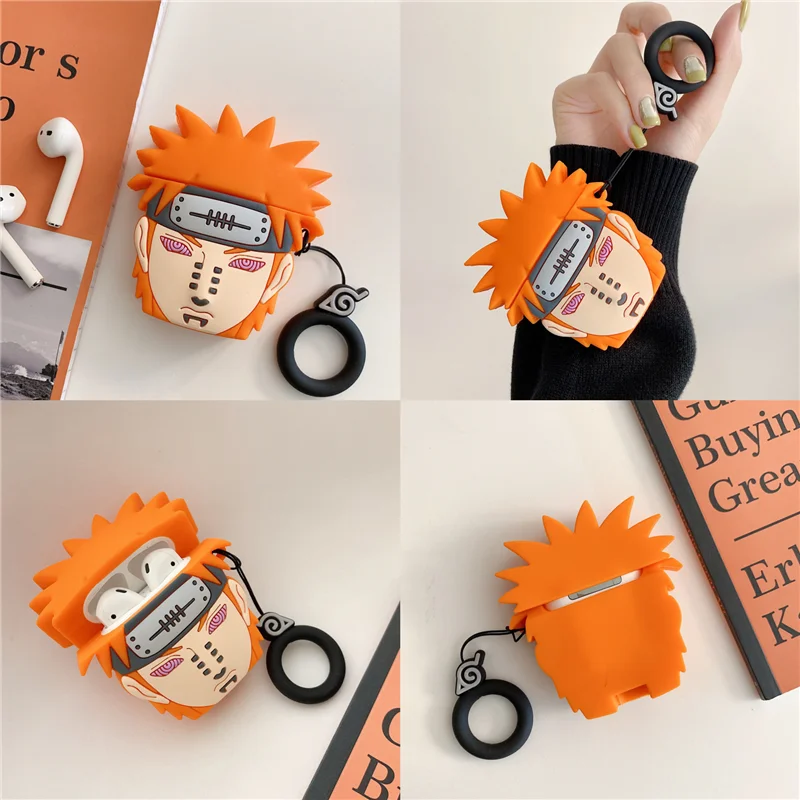 3D Япония мультфильм Наруто Tendo Pain Deva Path ударопрочный корпусы гарнитурные для Apple Airpods 1 2 силиконовый защитный чехол для наушников
