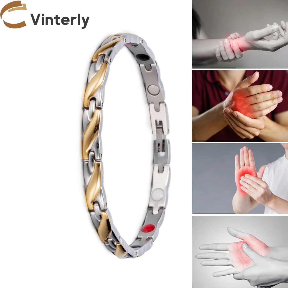 Vinterly Health Bracelet For Women Men Gold Twisted Germanium