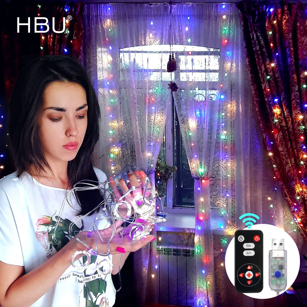 

led light for room curtain lights string Light remote christmas lights outdoor Holiday Lighting USB Remote Control Home decor