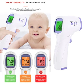 Termometro per bambini LCD digitale a infrarossi Misurazione del corpo Fronte Orecchio Febbre per adulti senza contatto IR Termometro per bambini