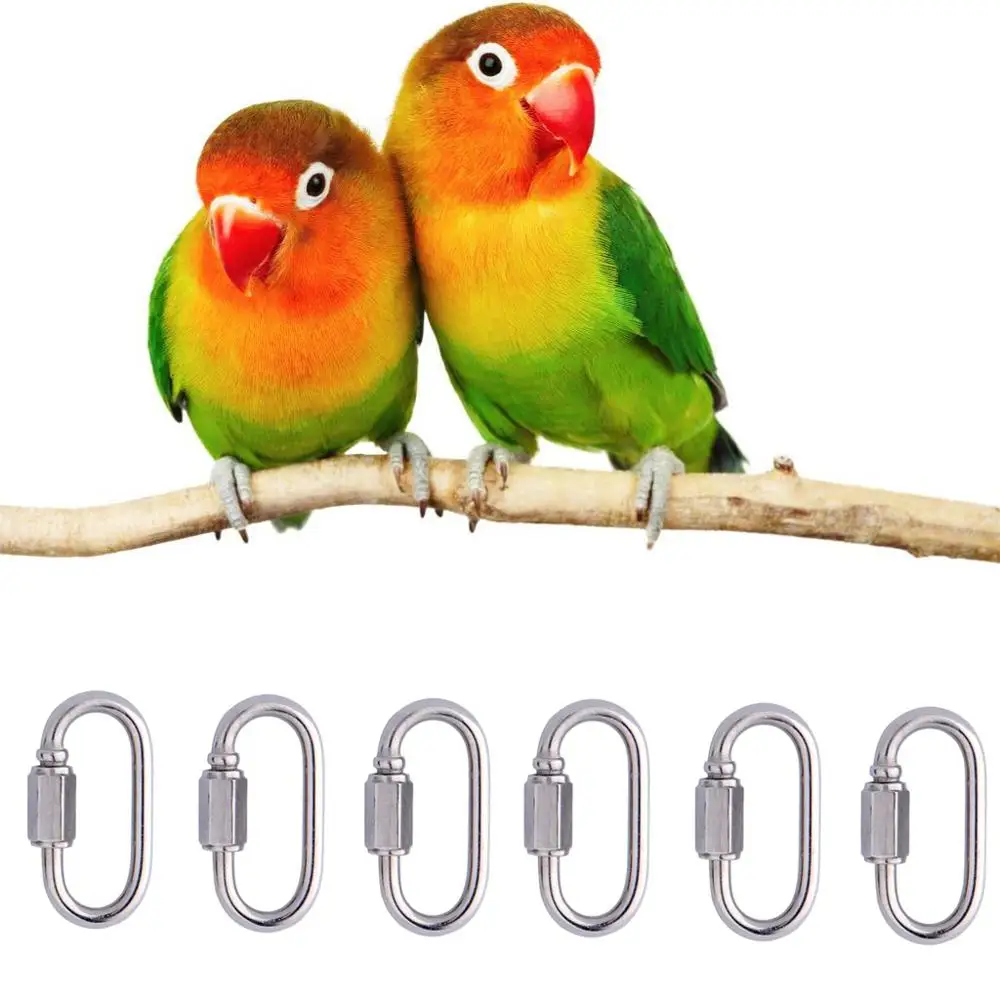 teugels Heer Dank u voor uw hulp 6Pcs Papegaai Speelgoed Maken Onderdelen Haken Huisdier Vogel Opknoping  Kooi Accessoires Supply|Vogelpootringen| - AliExpress