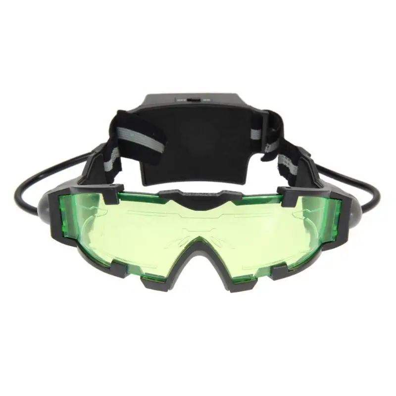 

Adjustable Elastic Band Night Vision Goggles Glass Children Protection Glasses Cool Green Len Eye Shield With LED Hunt Accessory