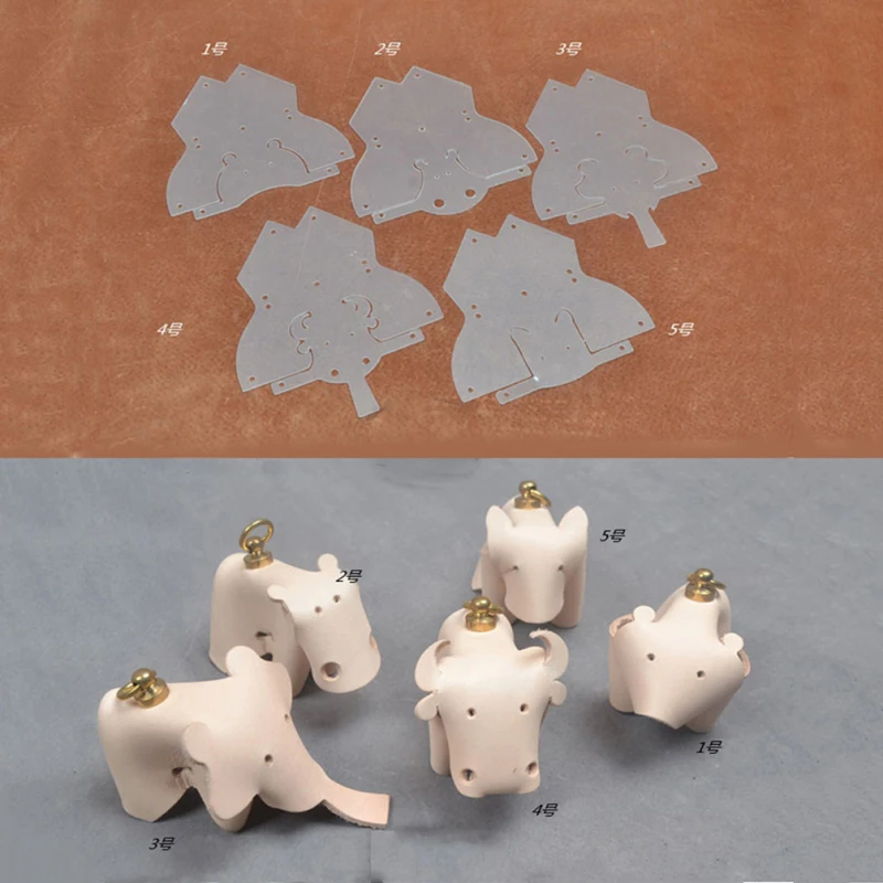 

5PCS Cute Animal Pattern Sewing PVC Template Making Accessories DIY Handmade Leather Craft Decor Supplies