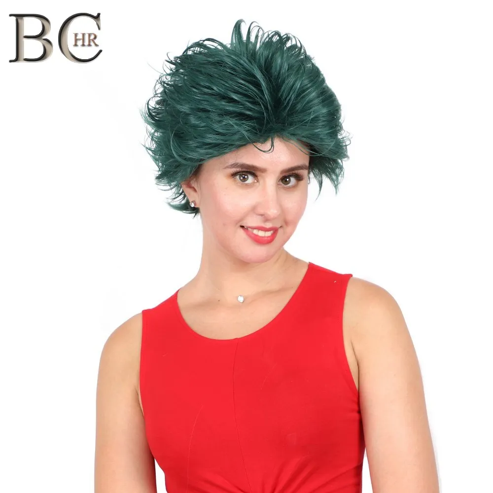 BCHR Короткие Аниме Косплей Deku Парики Темно-зеленый синтетический парик для My Boku no Hero Academy Midoriya Izuku костюм парик