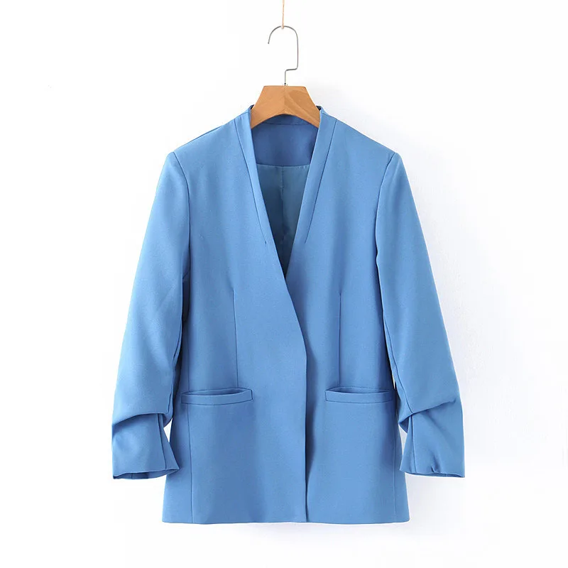 

55xl7-2213 Europe And America WOMEN'S Dress 2019 Autumn New Products Elegant Commuting Hidden Button Suit Jacket