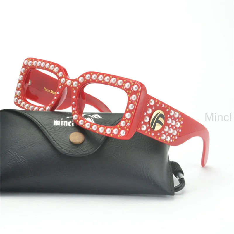 

reading glasses retro big frame female fashion optical glasses frame high quality Beautiful pearl square reading glasses FML