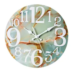 34 см бесшумные настенные часы Marbleizingmarbling для домашнего декора-зеленая текстура (цвет одинаковый, но цвет каждой текстуры будет отличаться