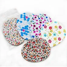 1 пара женских полустелек с цветочным принтом для стопы; Новая Кожаная обувь на высоком каблуке; дышащая удобная вставка