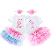 От 1 до 2 лет платье для маленьких девочек платье принцессы с юбкой-пачкой для девочек детская одежда для малышей крестильное платье для малышей, одежда на первый день рождения, Infantil Vestido