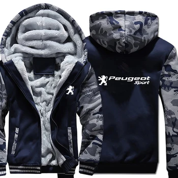

Peugeot Sport Hoodies Winter Camouflage sleeve Jacket Men Wool Liner Fleece Peugeot Sport Sweatshirts