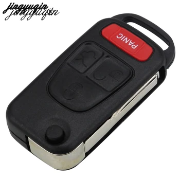 

jingyuqin 10pcs/lot 3 + 1 Panic Flip Remote Key Keyless Entry Case Shell Key Cover For Benz MB ML350 ML500 ML320 ML55 AMG ML430