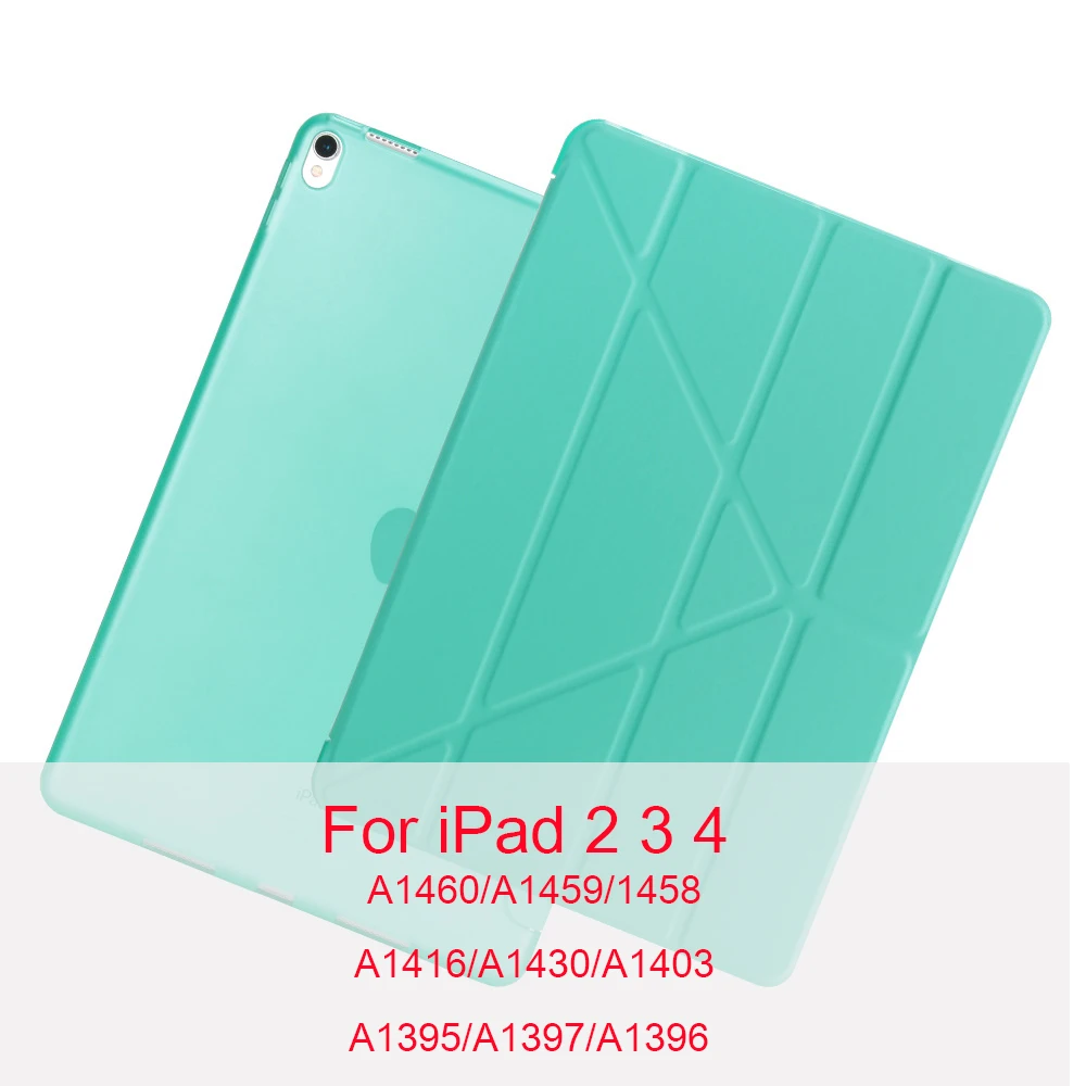 Плоский кронштейн кожаный чехол для Apple iPad 6 5 4 3 2 Air 1 2 чехол для iPad Air1 Air2 складной чехол PU защитный чехол - Цвет: Green