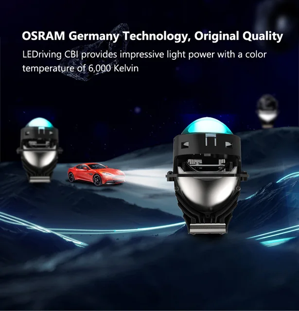 OSRAM LEDriving CBI LED Headlight Projector Kit 6000K Cool White Light 12V  Car Lamps +320% More Bright Glare Free LEDPES105-BK - AliExpress