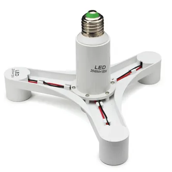 

CLAITE 1 to 4 E27 Chandelier Lamp Holder Socket Adapter Base 4 in 1 Standard for E27 LED Splitter Converter Holder Dropshipping