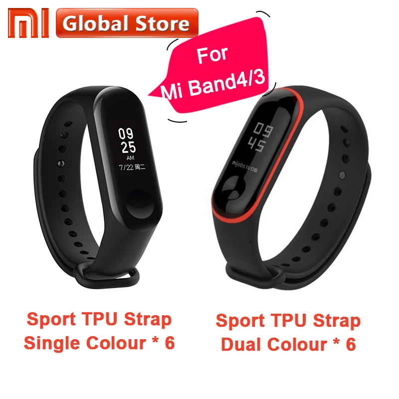 Mi Band 4/3 спортивный ремешок для TPU mi Band 4/3 наручные Новейший цветной экран 12 цветов на выбор для Xiaomi mi группа 4 и mi Band 3