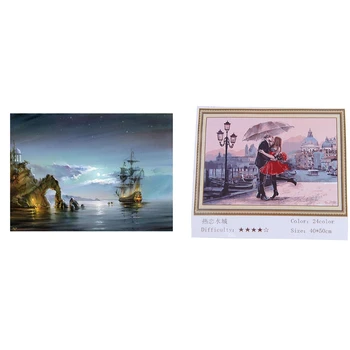

DIY Digital Oil Painting By Number Kit Canvas Paint Kissing Lovers & 16X20Inch Wonders of the Sea