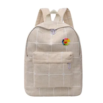 

Women's Solid Color Backpack 2010 Plaid Print Canvas Multi Pocket Travel Backpack Large Capacity Teen School Bag рюкзак