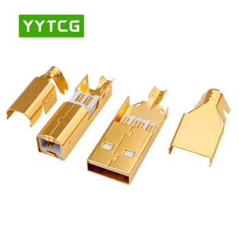 

YYTCG Set Hi-End USB connector USB A+USB B Type A-B Plug hifi audio USB connector plug for USB cable
